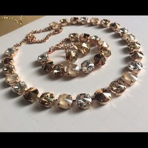 12mm rose gold necklace bracelet earrings NEW
